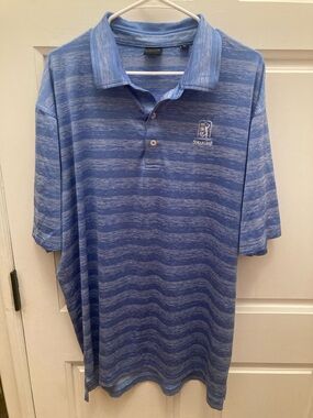 TPC Sugarloaf Blue Striped Men's Polo Shirt